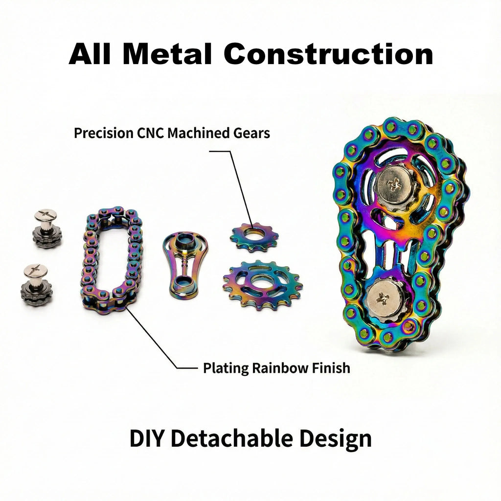 The Kinetic Gear-Link | Industrial Metal Fidget & Focus Anchor