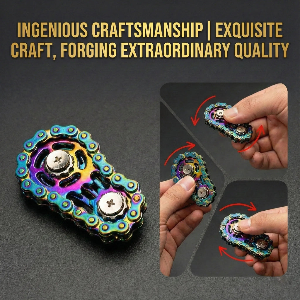 The Kinetic Gear-Link | Industrial Metal Fidget & Focus Anchor